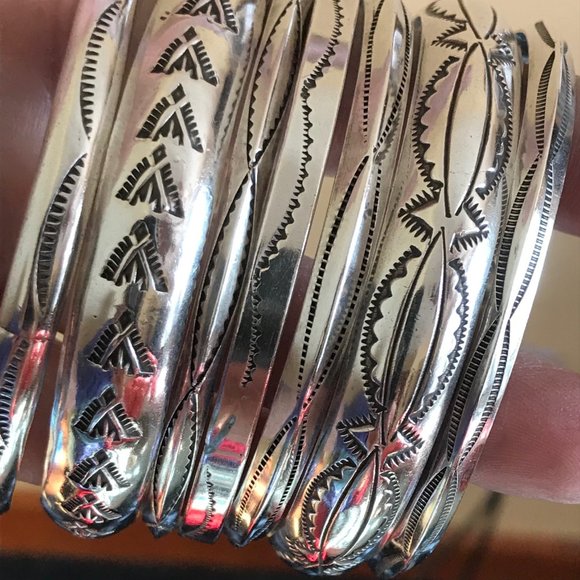 Native American Sterling bangles - Picture 2 of 15